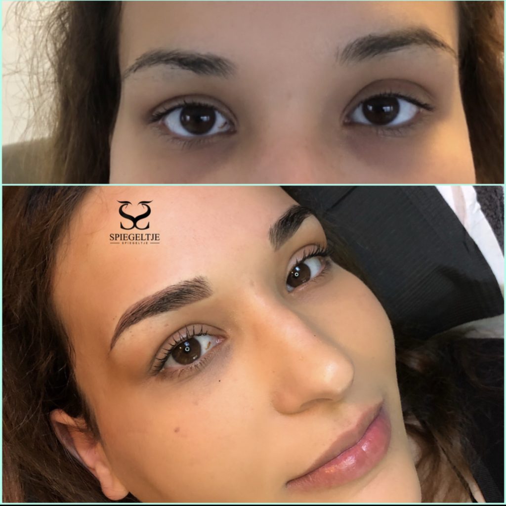 powder brows before& after